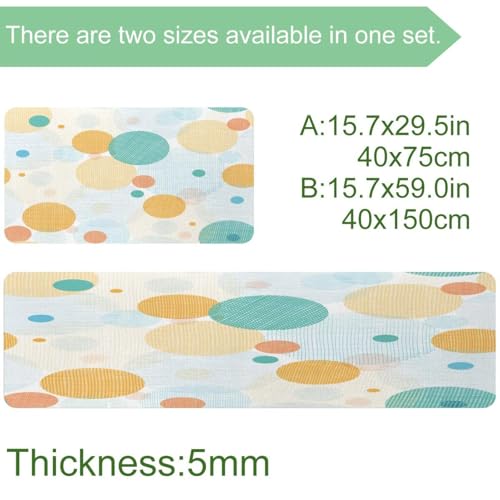 Alfombras de cocina absorbentes lavables amarillas de dos piezas 4