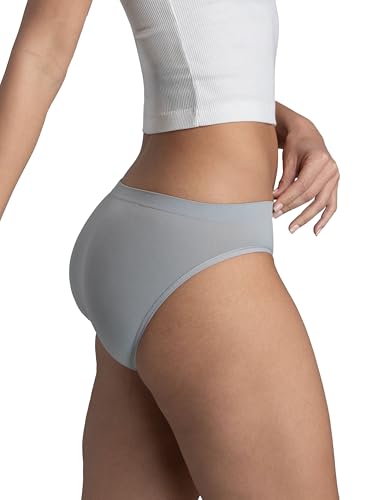 Fruit Of The Loom Womens No Show Seamless Underwear, Amazing Stretch & Panty Lines, Available Plus Size Bikini, Nylon - Bikini - 6 Pack - Colors May Vary, 5 US