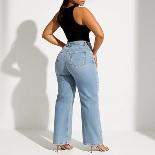 Valvari Jeans, Valvari Sweatpant BBL Jeans, Mid-Low Rise Stretch Tummy Control Baggy Straight Leg2