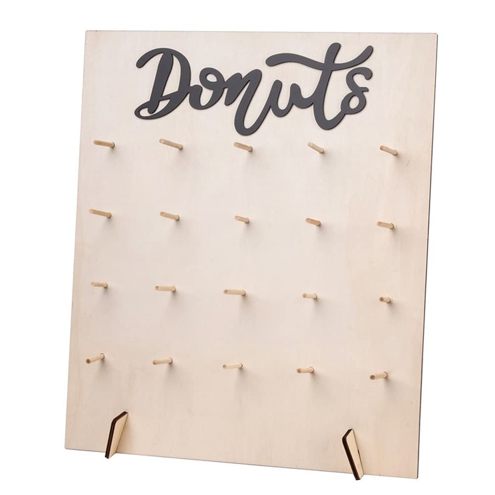 VONGLYHOO Wooden Donut Stand Donut Wall Doughnut Bagels Wall Mount Displays Rack Holder for Wedding Style 2