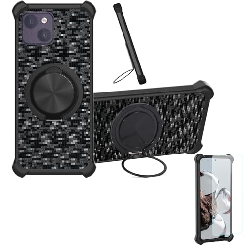 �Ή� Digicel Dl5 Pro �P�[�X Phone Case [1�� 9H+�d�x���� �K���X�t�B����][360°��]���X�^���h�A�}�O�l�b�g��]CX-11-HEI