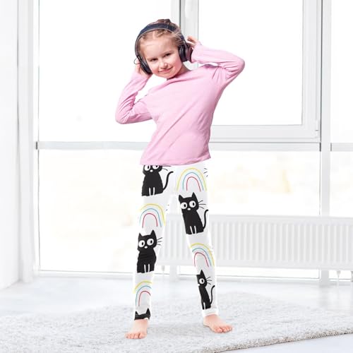 Cat Doodle Girls Leggings,Workout Leggings for Girls Toddler Athletic Legging Size for 3-10T4