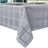 Rectangle Tablecloth Stain Resistant Spill Proof Heavy Duty Fabric Table Cloth Plaid Polyester Table...