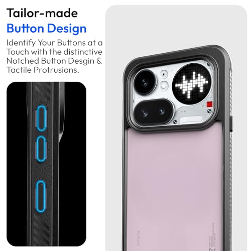Image of KAPAVER Impulse Sandstone Back Cover Case for Nothing Phone 4a Pro | Hard 360 Protection Clear Case for Nothing Phone 4a Pro (Black)