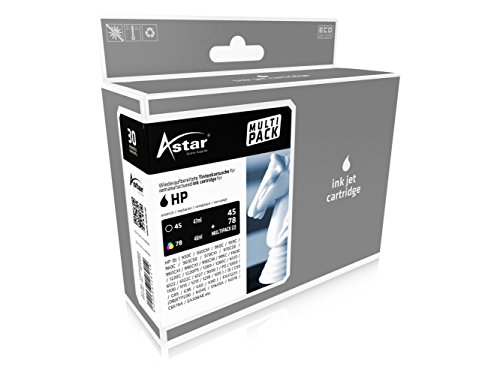 Astar AS42045 Tintenpatrone kompatibel zu HP DJ850, 1 x 42 ml, schwarz, 1 x 51 ml, farbig