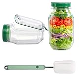 Kzanvov Salad Pod Mason Jar Side Open, Salad Jar with Side Opening Salad...