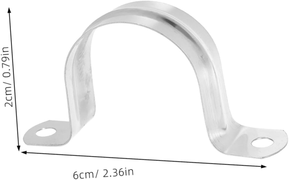 CHILDWEET 20pcs Stainless Steel u Bracket Pipe Clamp Tube Fixing Clamps Pipe Fastener