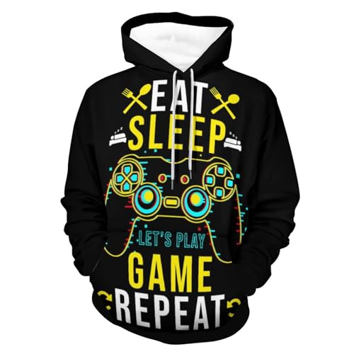 Sweat à capuche manette de jeux vidéo pull geek manches longues hoody sweatshirt ample S