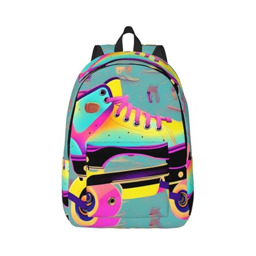 Sac à dos de voyage imprimé patins coloré pour randonnée adulte