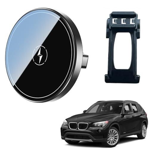 FFIHTY 15W Magnetic Wireless Charging Car Mount Exclusive Snap-On Holder Fit for 2012-2015 BMW X1 E84 Accessories Dedicated Phone Stand Compatible with MagSafe for iPhone 12-17 Series