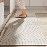 Treer Alfombra Cocina Antifatiga, Clásico y Sencillo Tierra de Diatomeas Alfombra Cocina Absorbebles Lavable Antideslizante para Hogar Pasillo Piso, Comedor y Entrada (Estilo 16,60 * 180cm)