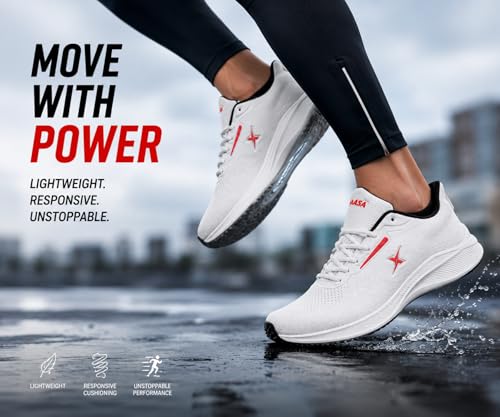Image of Kraasa Men's Running Shoes | Breathable Mesh Upper | Lightweight Phylon Sole | Cushioned EVA Insole | Comfortable Sports & Casual Sneakers for Gym, Walking & Daily Use