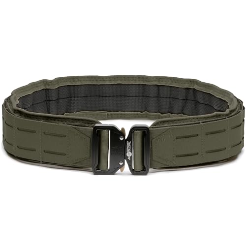 Tacticon Padded Battle Belt - Heavy Duty 1000D PVC Nylon Molle Belt with Quick Release Buckle - Supports 100+ lb Load - Tactical Range Belts by Disabled Combat Veteran Owned Company