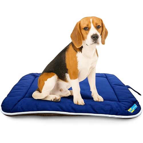 Image of Dog Bed Mat for Dogs & Cats | Soft, Washable, Lightweight & Waterproof Pet Cushion | Durable, Anti-Slip, Reversible Sleeping Mat for Puppies & Cats Size (24 x 18)