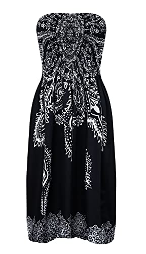 Image of Zyyfly Womens Summer Beach Dresses Strapless Cover Ups Dress Tube Top Sundresses