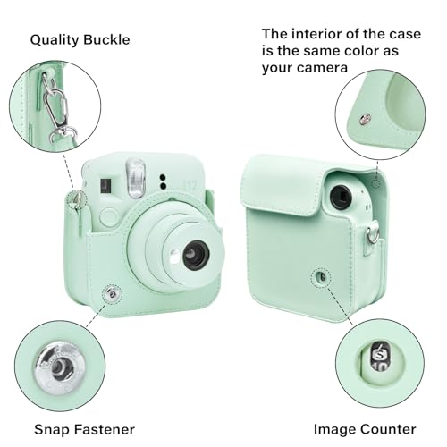 Funda para cámara Fuji Instax Mini 12 color verde menta miniatura 3
