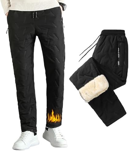 （23:00時点） [Ｋａｙｉｙａｓｕ] 裏起毛パンツ メンズ 防寒ズボン 厚手 裏ボア スウェットパンツ アウトドア 大きいサイズ ダウン 暖パン シャカシャカ モコモコ カジュアル ゆったり おしゃれ ウエストゴム 防寒着 冬(XL ブラック)