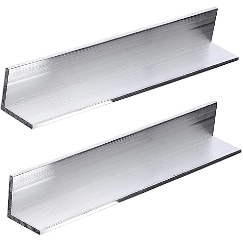 2 Pieces 2"x 2"x 0.2" Aluminum Angle 6061 Bar, 12" Length T6 Extruded Standard Mill Stock, 0.2" Thick Cover