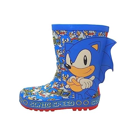 Sonic The Hedgehog Boys Blue Rubber Rain Boots Cover
