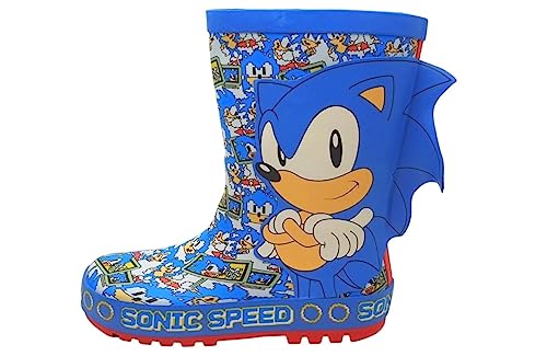 Sonic The Hedgehog Botas de lluvia de goma azul para niños