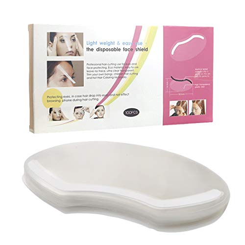 Laza 100pcs Hairspray Salon Shield Disposable Barber Hair Cutting Face Microblading Permanent Shower Protective Visor for Kids Cosmetic Makeup Eyebrow Tattoo Eyelid Surgery Aftercare