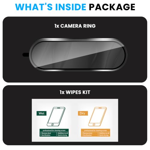 Image of FIRST MART Black Camera Ring Guard Protector for Vivo X300 FE | Tempered Glass with Metal Alloy Rings, HD Clear, Scratch Resistant, Case-Friendly | Pack of 1