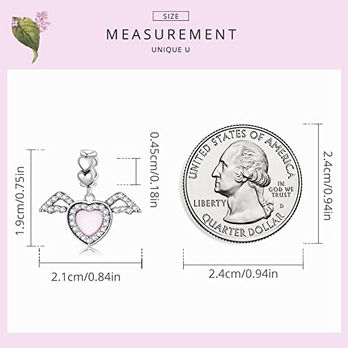Colgante de plata de ley 925 de alas de amor, el regalo de joyería para mujer 5