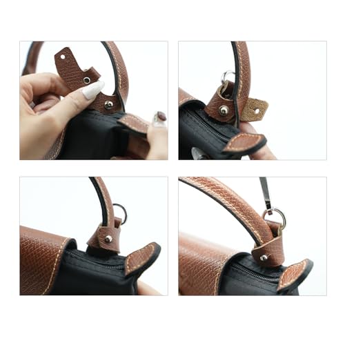 Image of D.DUO Leather bag strap，Mini bag leather shoulder strap，For Longchamp leather wallet strap replacement conversion kit