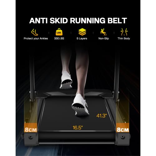 Image of Foldable Treadmill for Home & Apartment, 3.5HP Motor, 330LBS Capacity, 12 Pre-Set Programs, Hydraulic Folding, Ultra-Quiet Running & Space-Saving Compact Design
