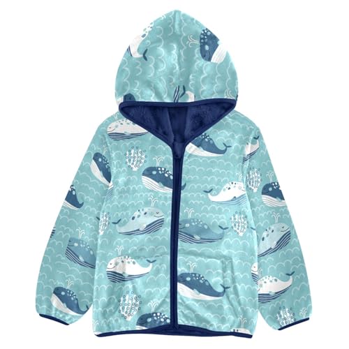 Naive Whale Girls Fleece Jacket Girls Fall Jacket Girls Zip Up Hoodie Girls Sherpa Jacket 2-10T