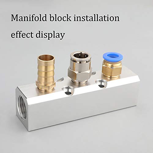 7 Way Pneumatic Manifold Air Distribution Block, G1/2 Supply Port, G1/4-Inch Output Port, Aluminum Alloy #TOP4