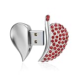 High Speed USB 3.0 Flash Drive,Cute Romantic Heart Shape USB Memory Stick,Thumb Drive for Photos, Music, Files Storage (Red, 64, GB)