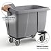 8 Cubic Foot 500 lb. Trash Cube Truck, Grey Commercial Laundry Cart, Construction Trash Recycling Trolley, Industrial Garbage Wagon Transportation, Rolling Waste Bin, Hotel & Warehouse Supplies
