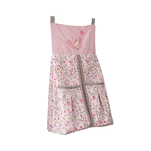 1 PCs Pink Embroidery Nursery Crib Diaper Stacker Bag Pink Baby Diaper Organizer (Diaper Stacker)