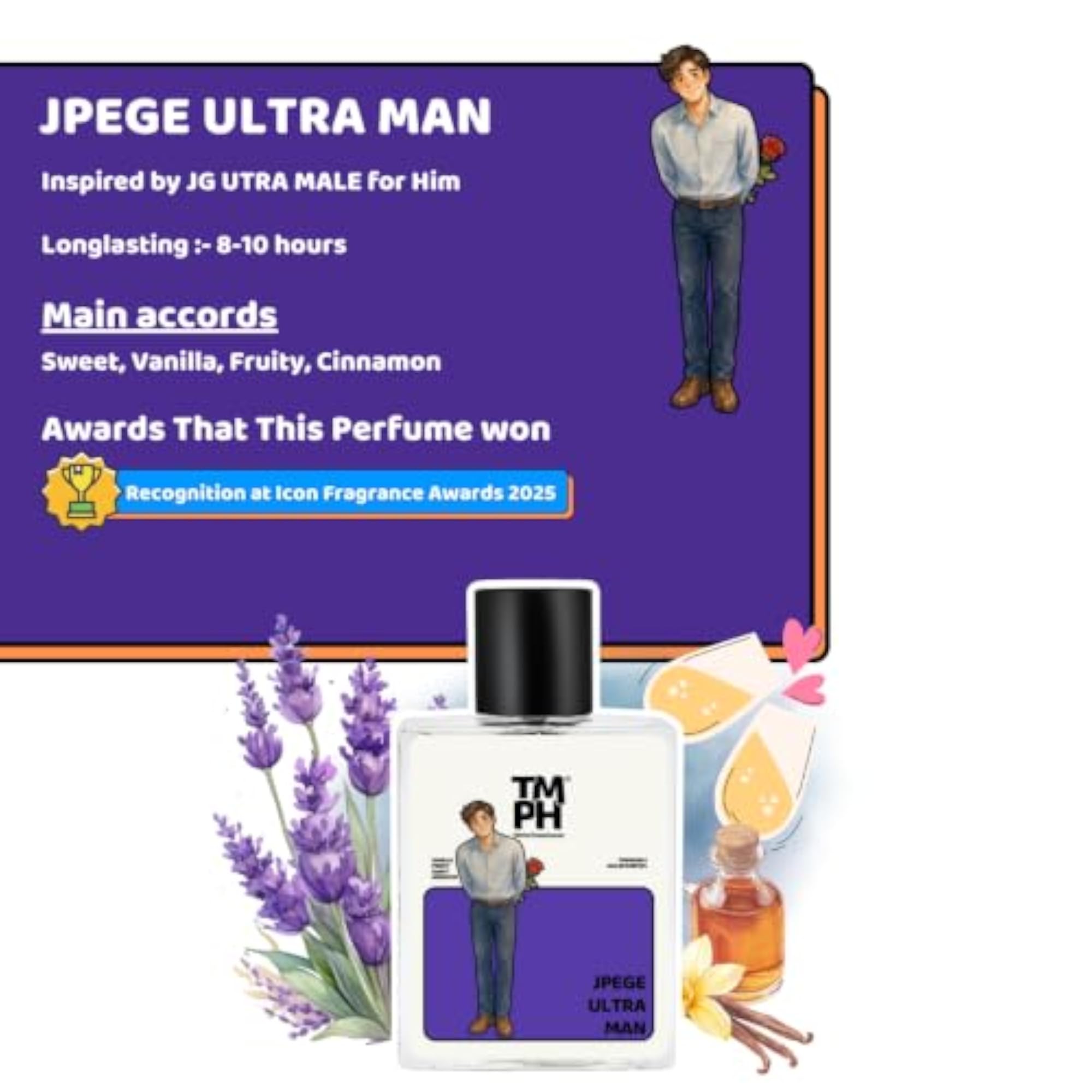 Ultra Man Sweet Fruity Eau De Parfum for Men, 50ml