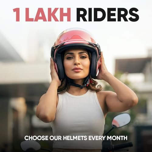 Image of TVS MissFit Women's Open Face Helmet | Lightweight Shell | Pastel Colors Designed Exclusively for Women | Extreme Comfort Fit for Girls | Clear Visor | DOT & ISI Certified