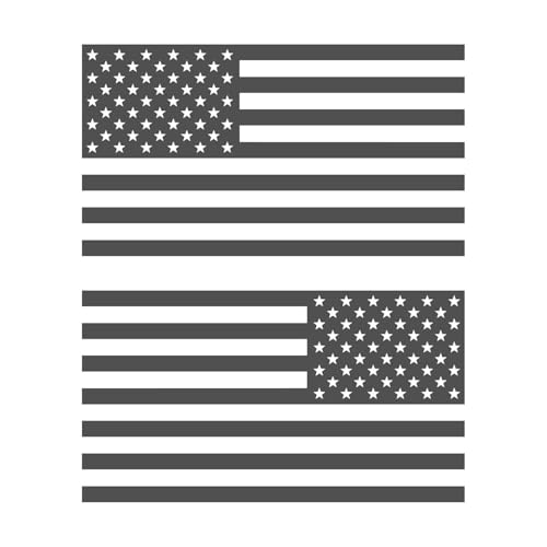 Image of American US Flag [Pick Color /Size] Vinyl Decal Sticker for Laptop /Car /Truck /Window /Bumper (10in Subdued Pair, Matte Dark Gray)