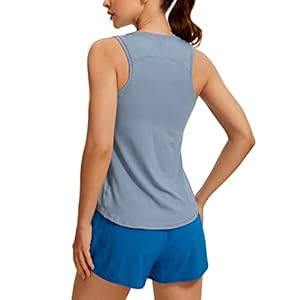 CRZ YOGA Lightweight Racerback Tank Tops for Women High Neck Workout Athletic Running Sleeveless Shirts