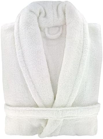 Terry Towelling Bathrobe WHITE 100% Cotton Free size