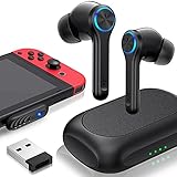 Low Latency Switch Wireless Gaming Headphones with Bluetooth Adapter, Wireless Earbud Bluetooth Headphones Touch Control with USB C-A Bluetooth Switch Adapter for Switch/PS4/PS5 -NO MIC IN GAMES