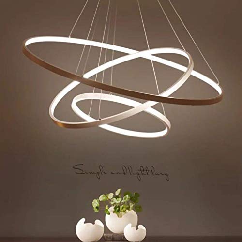 Suspension LED salon et salle à manger lustre moderne 3 cercles or