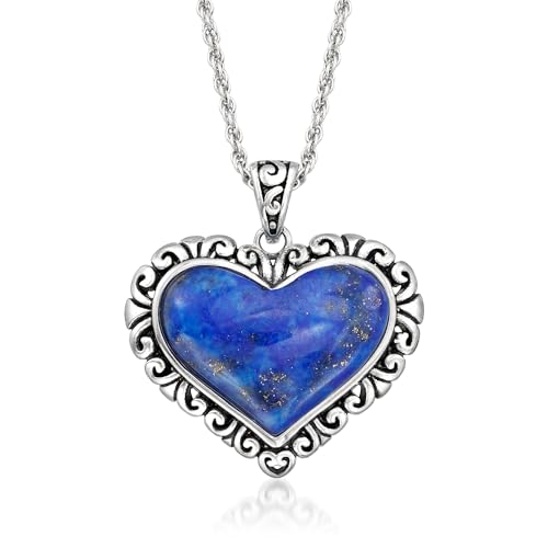 Ross-Simons Lapis Heart Pendant Necklace...