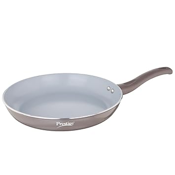 Prestige Ceraglide Duo Frypan 28Cm/2.3L Non-Stick Ceramic Coating|Works On Gas & Induction|High Heating|Cool Touch Handle|Grey