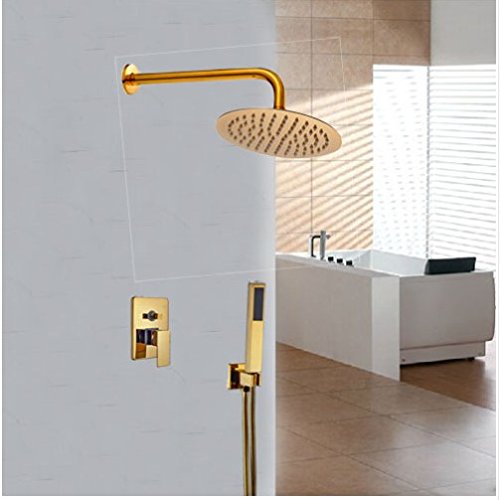 Ensemble de douche en laiton doré vernis pour une salle de bain chic