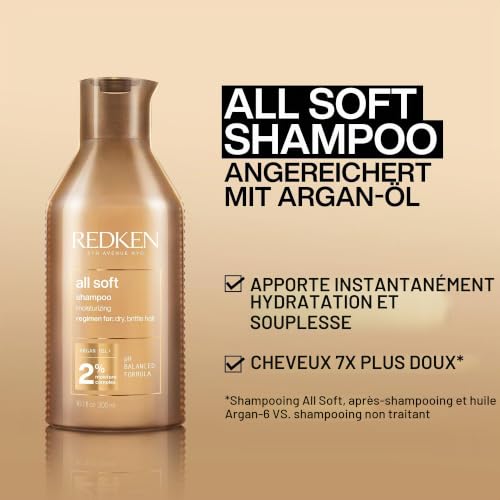 Redken All Soft Shampoo For Dry Hair Softness and Shine 300ml for Women - vue 10