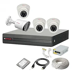 CP PLUS 4 Channal HD DVR 1080p 1Pcs,Outdoor Camera 2.4 MP 1Pcs,Indoor Camera 2.4 MP 3Pcs,1 TB Hard Disk,Full Combo Set