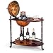 Costway Bar Globe Terrestre Vintage Mappemonde en Bois d'Eucalyptus avec Roulette pour Stocker Bouteilles et Verres Porte-Bouteilles 16e Siècle