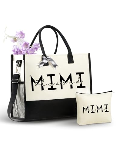Bolsa Tote de Lona con Cierre para Mimi miniatura 1