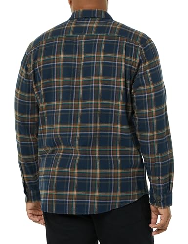 Image of Amazon Essentials Men's Regular Fit Long-Sleeve Flannel Shirt, Soft Brushed Cotton, Lightweight yet Warm