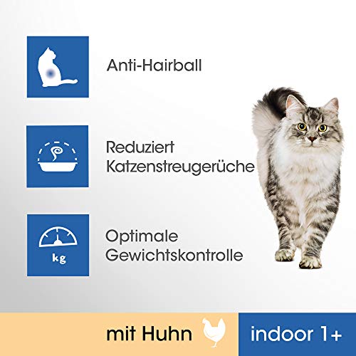 Perfect Fit Katzenfutter Trockenfutter Indoor für Hauskatzen Adult 1+ Reich an Huhn, 5 Beutel (5 x 750g)